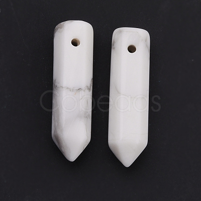 Natural Howlite Pointed Pendants G-D460-01G-1