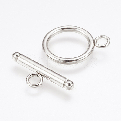 Non-Tarnish 304 Stainless Steel Toggle Clasps X-STAS-F114-04P-A-1