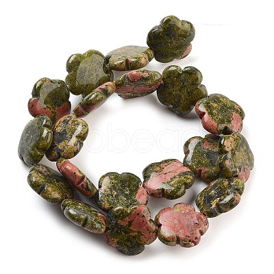 Natural Unakite Beads Strands G-F769-V01-02-1