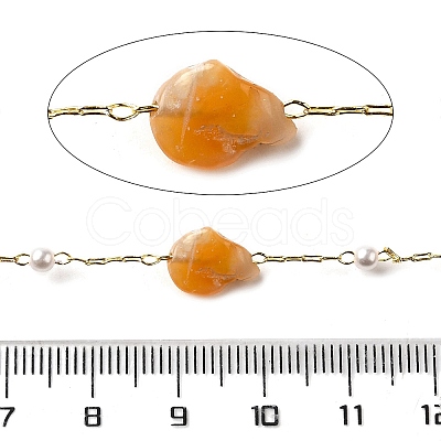 Handmade Natural Botswana Agate Nuggets Beaded Chains CHC-F020-04G-01-1