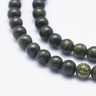 Natural Serpentine/Green Lace Stone Beads Strands G-P345-01-12mm-1