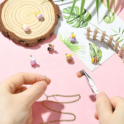 8Pcs 8 Styles Alloy Enamel Pendants ENAM-CJ0007-36-1