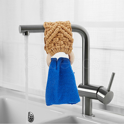 2Pcs 2 Colors Handmade Macrame Cotton Hanging Towel Holder HJEW-GO0001-14-1