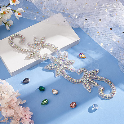 Flower Hotfix Rhinestone DIY-WH0504-33B-1