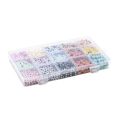 1440Pcs 15 Colors Opaque Acrylic Beads OACR-FS0002-80-1