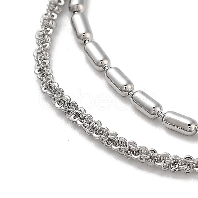 Brass Multi-strand Necklaces for Women NJEW-Q344-03P-1
