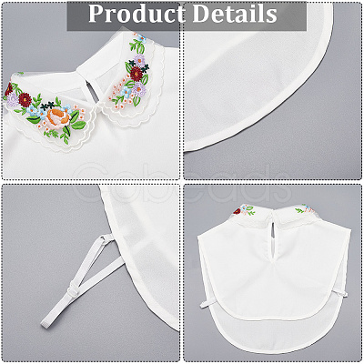Detachable Polyester Embroidered Flower Collar AJEW-WH20006-242A-1