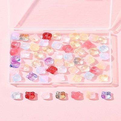 60Pcs Transparent Spray Paint Glass Beads GLAA-FS0002-10-1