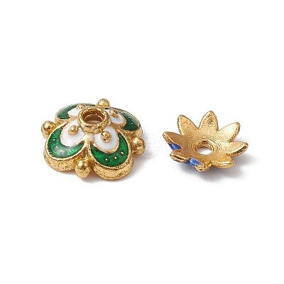 10Pcs 5 Style Alloy Enamel Bead Caps ENAM-YW0003-22-1