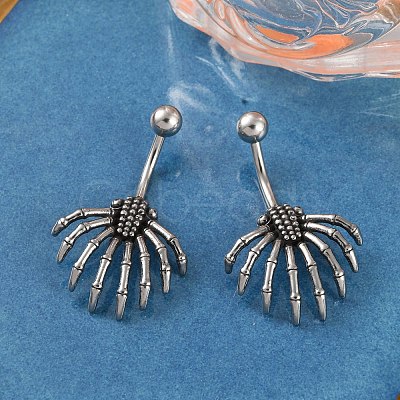 Spider 316 Surgical Stainless Steel Belly Button Rings EJEW-G416-06AS-1