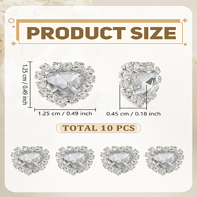 10Pcs Brass & Acrylic Sew On Rhinestone FIND-LP0007-23-1