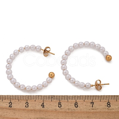 304 Stainless Steel C-Shaped Stud Earrings EJEW-L287-062G-02-1