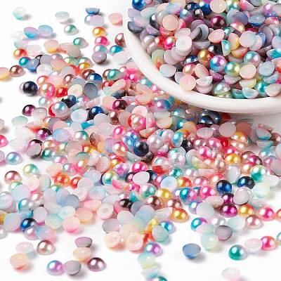 Imitation Pearl Acrylic Cabochons OACR-R063-5mm-M-1