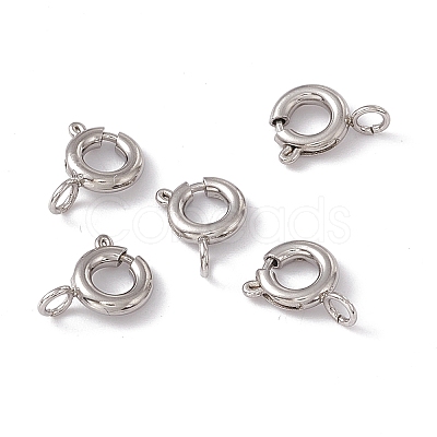 Non-Tarnish 201 Stainless Steel Spring Ring Clasps STAS-J401-LD022-6-1