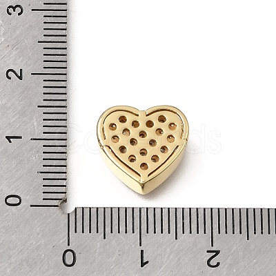 Valentine's Day Brass Micro Pave Clear Cubic Zirconia Beads KK-K427-30G-1