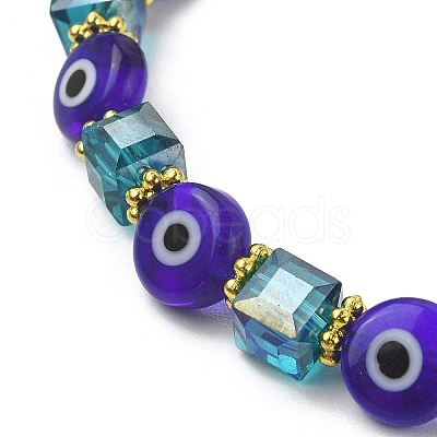 5Pcs 5 Style Natural Lapis Lazuli & Lampwork Evil Eye & Seed Beaded Stretch Bracelets Set BJEW-JB09616-01-1