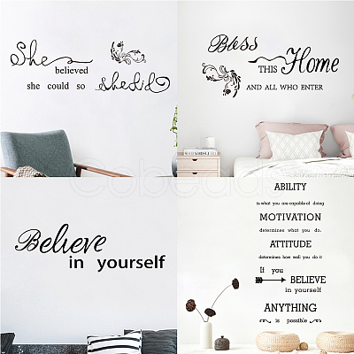 PVC Quotes Wall Sticker DIY-WH0200-002-1