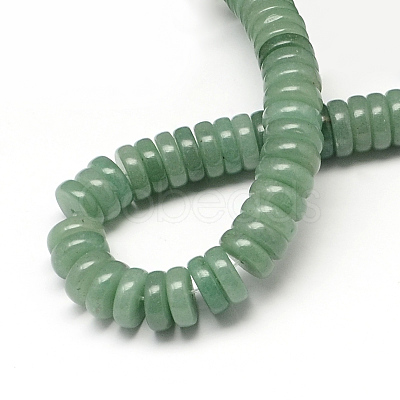 Flat Round/Disc Natural Green Aventurine Beads Strands X-G-R310-10-1