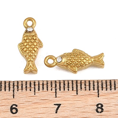 304 Stainless Steel with Crystal Rhinestone Charms RB-CBABFDA-11A-G-1
