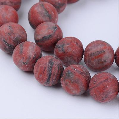 Natural Sesame Jasper/Kiwi Jasper Beads Strands G-Q462-8mm-04-1