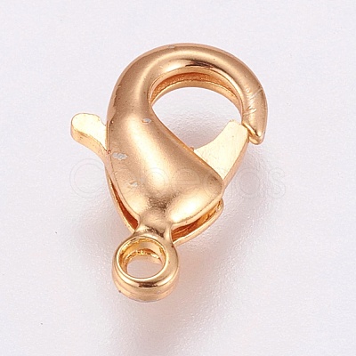 Brass Lobster Claw Clasps KK-G318-03G-1