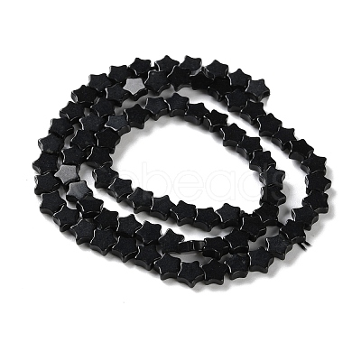 Natural Black Stone Beads Strands G-G085-B52-02-1