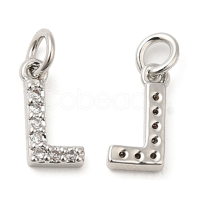Brass Micro Pave Grade AAA Cubic Zirconia Charms ZIRC-P067-11P-L-NR-1