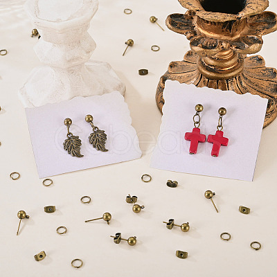 20Pcs Brass Ball Post Stud Earring Findings FIND-TA0011-06AB-1