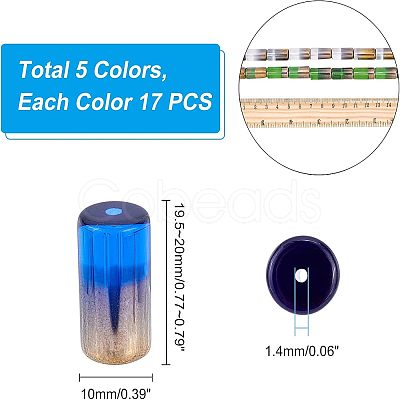 5 Strands 5 Colors Half Electroplate Glass Beads EGLA-NB0001-18-1