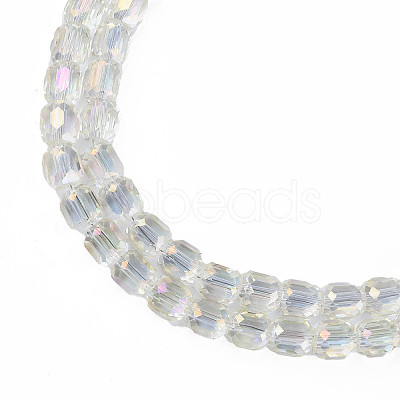 Electroplate Transparent Glass Beads Strands EGLA-N002-32-C04-1
