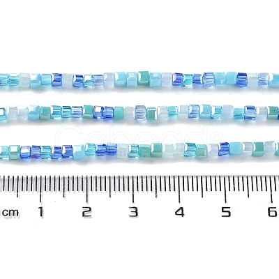 Gradient Color Electroplate Glass Bead Strands GLAA-E042-05-B07-1