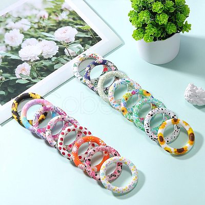 5Pcs Ring Food Grade Eco-Friendly Silicone Beads JX893I-1