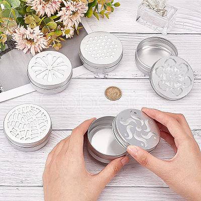 BENECREAT 15Pcs 5 Style 60ML Aluminium Shallow Round Candle Tins AJEW-BC0003-61B-1