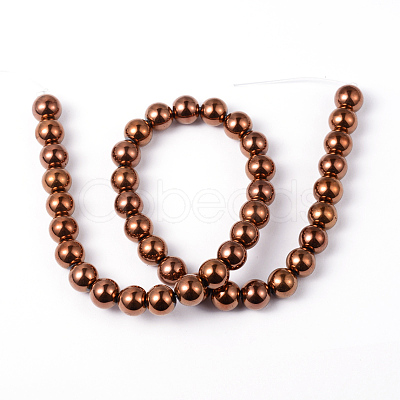 Non-magnetic Synthetic Hematite Beads Strands X-G-G091-10mm-1
