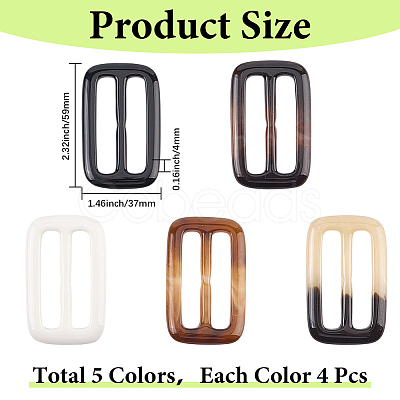 20Pcs Resin Tri-Glide Adjuster Buckles FIND-GF0008-12A-1