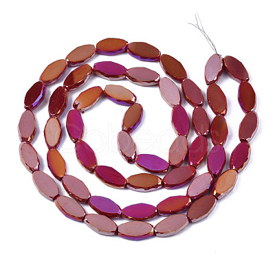 Electroplate Glass Beads Strands EGLA-Q125-009F-1