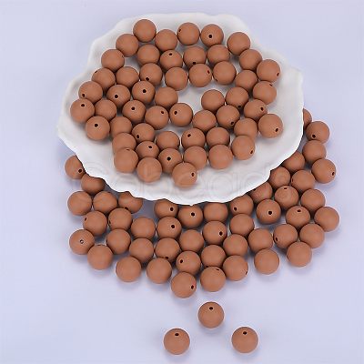 Round Silicone Focal Beads SI-JX0046A-77-1