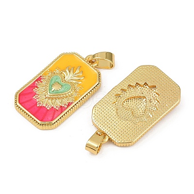 Brass Enamel Pendants KK-L190-008G-03-1