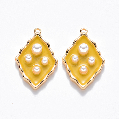 Brass Enamel Pendants KK-T049-055G-05-NF-1
