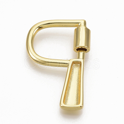 Brass Screw Carabiner Lock Charms KK-T046-001G-P-NF-1