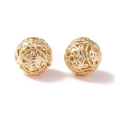 Brass Hollow Round Beads KK-P226-29CG-1