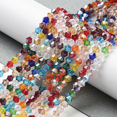 Transparent Electroplate Glass Beads Strands LS-EGLA-A039-T4mm-A29-1