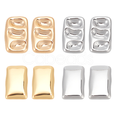 ANATTASOUL Real 14K Gold Plated 4 Pairs 4 Style Alloy Stud Earrings for Women EJEW-AN0004-24-1