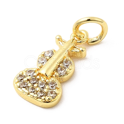 Brass Micro Pave Cubic Zirconia Charms KK-C139-16G-1