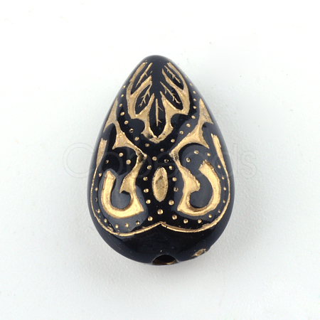 Teardrop Plating Acrylic Beads PACR-Q102-151B-1