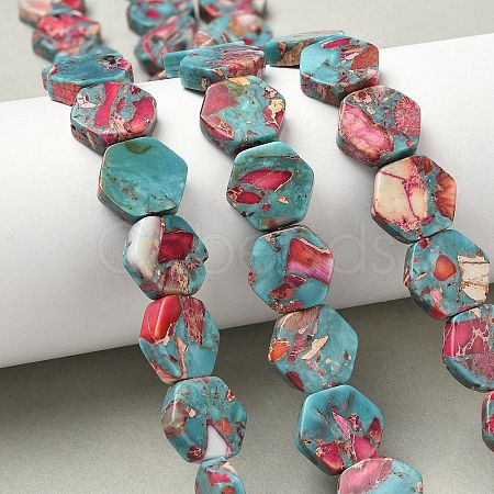 Dyed Synthetic Imperial Jasper Beads Strands G-D337-14mm-A03-1