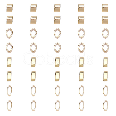 40Pcs 2 Styles Brass Slide Charms/Slider Beads KK-CA0002-08-1