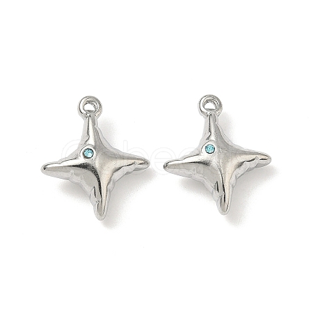 304 Stainless Steel Rhinestone Pendants STAS-L308-04C-P-1