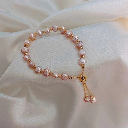 ABS Imitation Pearl Beads Slider Bracelets for Women WG648B1-07-1