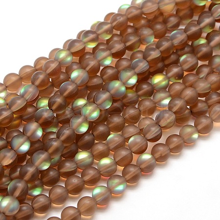 Synthetic Moonstone Beads Strands G-F142-6mm-04-1